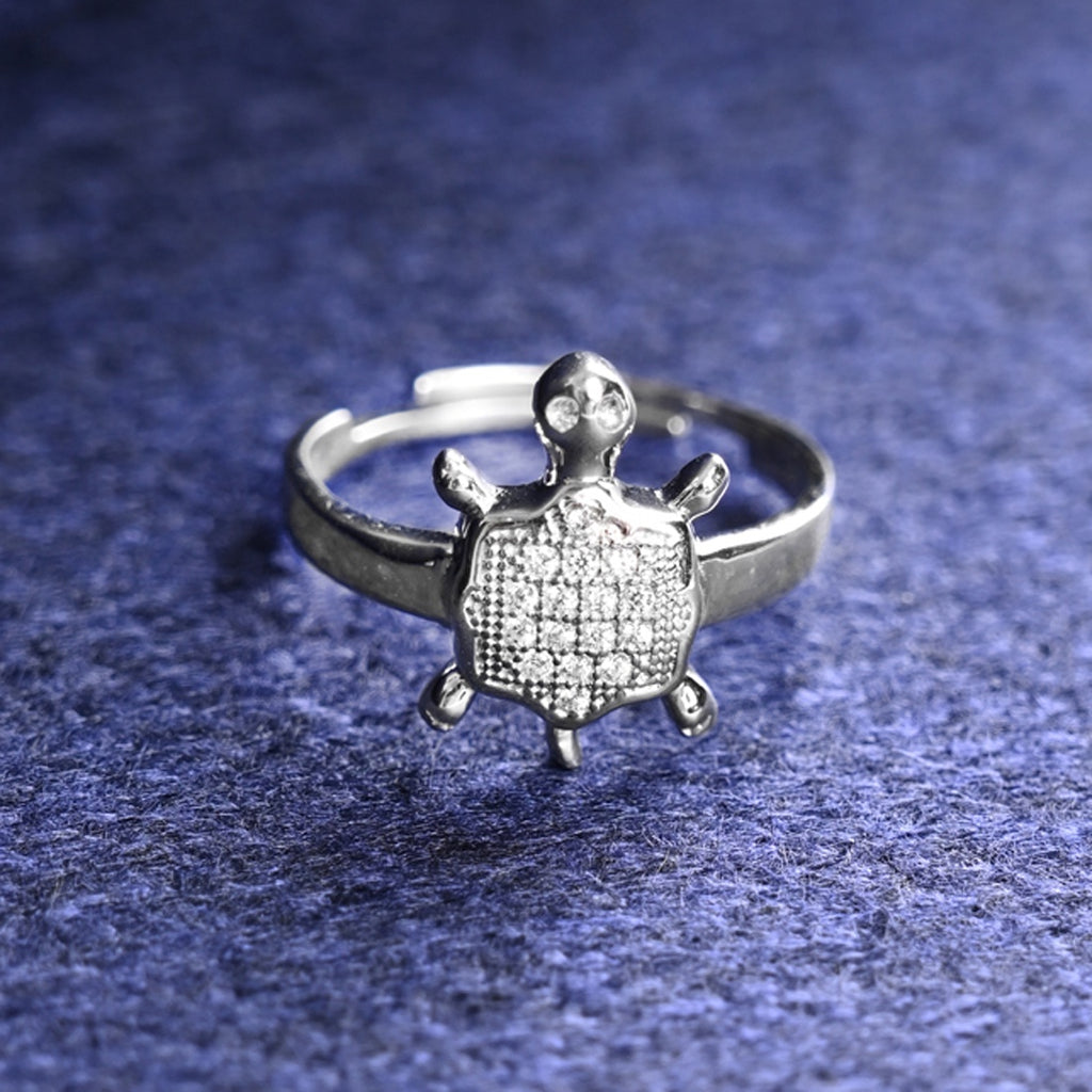 Silver Good Luck Tortoise Turtle Ring