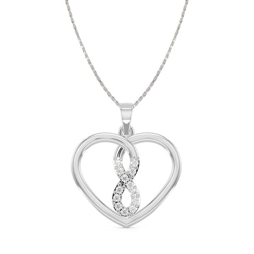 CLARA 925 Sterling Silver Infinity Heart Pendant Chain Necklace 