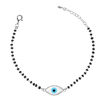 CLARA 925 Sterling Silver Evil Eye Marquise Hand Mangalsutra Bracelet