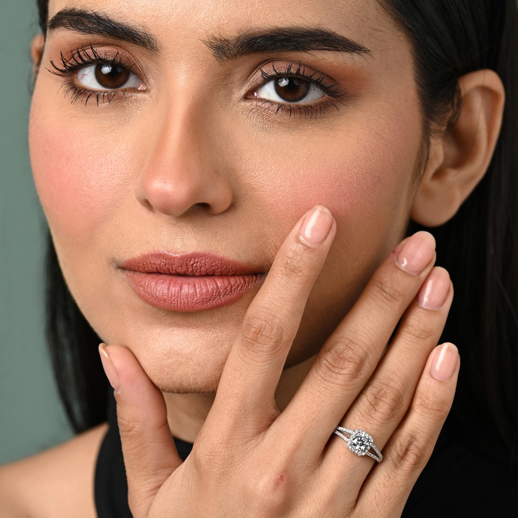 Silver Cathedral Halo Ring