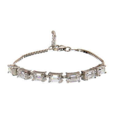 CLARA Made with Swiss Zirconia 925 Sterling Silver Viola Solitaire Bracelet Gift for Women and Girls