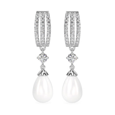 Silver Pearl Queen Earrings