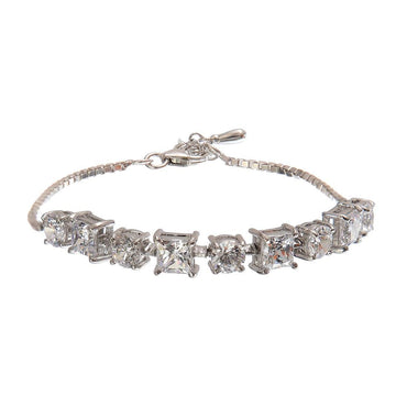 CLARA Made with Swiss Zirconia 925 Sterling Silver Enzo Solitaire Bracelet Gift for Women and Girls