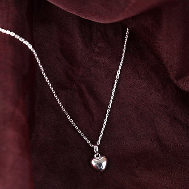 Silver Dua Heart Pendant Chain Necklace