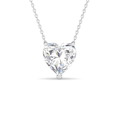 Silver Heart's Desire Solitaire Pendant Chain