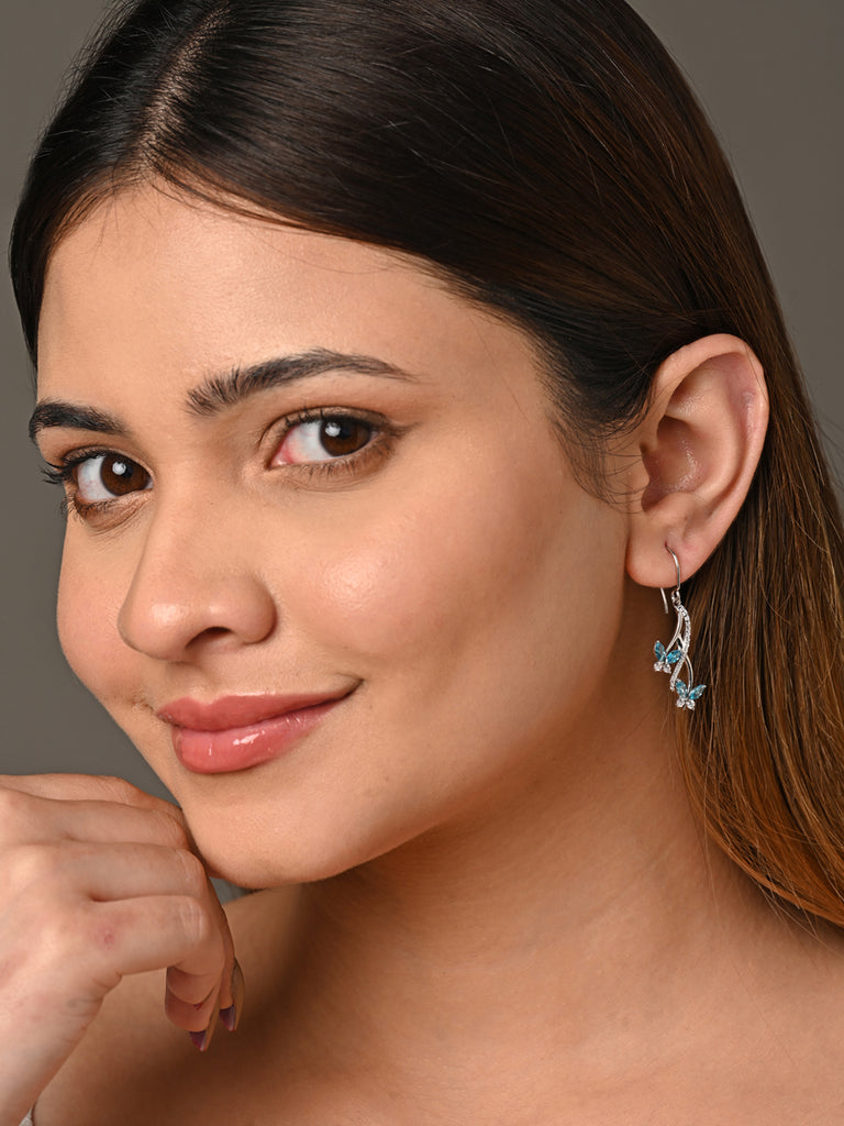 CLARA 925 Sterling Silver Butterfly Earrings 