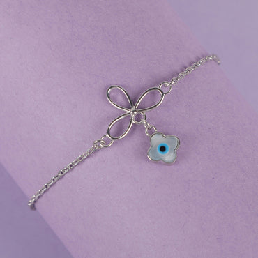 CLARA 925 Sterling Silver Evil Eye Flower Bracelet