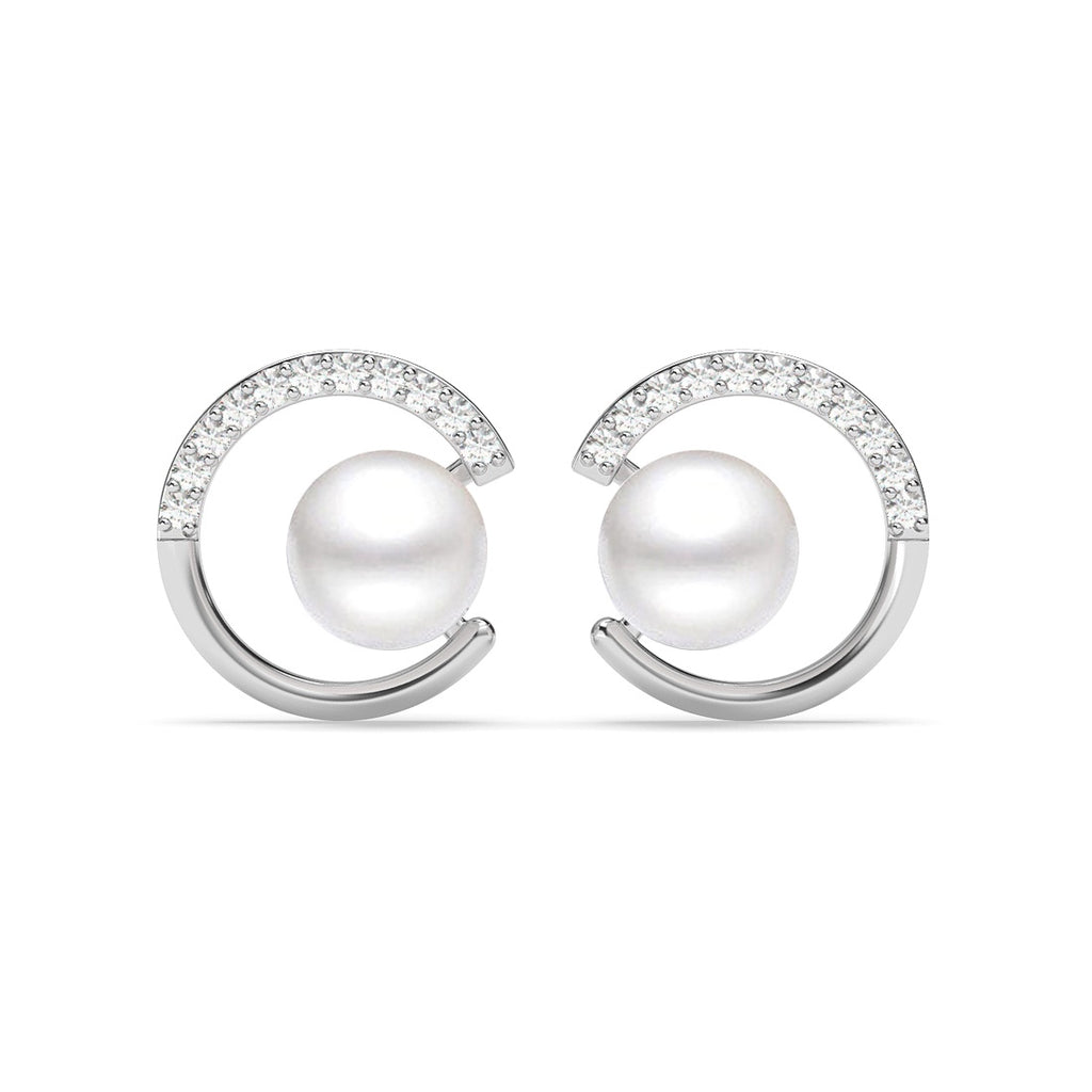 Silver Zola Real Pearl Stud Earrings
