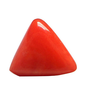 Ceylon Gems Trikona Italian Coral Moonga 6.25 to 6.5 RATTI Certified Energized Loose Gemstone