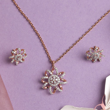 CLARA 925 Sterling Silver Anna Pendant Earring Chain Jewellery Set 