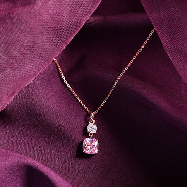 Silver Rosa Pendant Chain Necklace