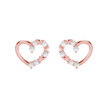 Silver Valentine Heart Stud Earrings